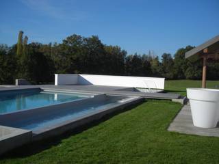 Projet de piscine design et moderne à Aix les Bains, A2D Piscines A2D Piscines Kolam Renang Modern