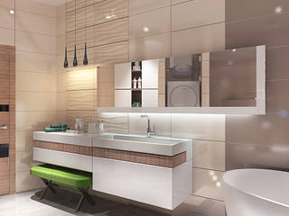 Bathroom with curved walls 2, Your royal design Your royal design ミニマルスタイルの お風呂・バスルーム ベージュ