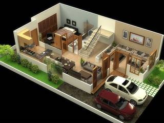 residential colony , Vinyaasa Architecture & Design Vinyaasa Architecture & Design Asian style walls & floors