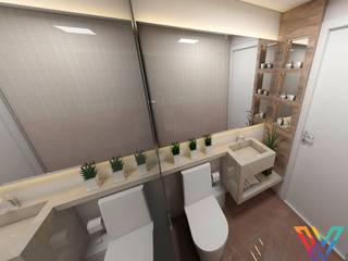 Banheiro Moderno, Vitral Studio Arquitetura Vitral Studio Arquitetura Salle de bain moderne