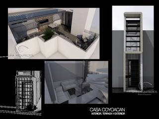 CASA COYOACAN, Lima Arquitectos Lima Arquitectos Balkon, Beranda & Teras Minimalis Beton