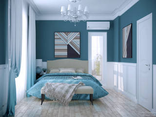 Дизайн спальни в Геленджике, Студия интерьерного дизайна happy.design Студия интерьерного дизайна happy.design Mediterranean style bedroom