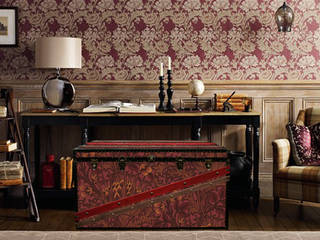 William MORRIS Wallpaper Steamer Trunk Coffee Table - Luxury Collection, AM Florence AM Florence Salas de estar clássicas Contraplacado
