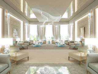 Luxury Living Room Design in Unspeakable Charm, IONS DESIGN IONS DESIGN Nowoczesny salon Szkło Pomarańczowy