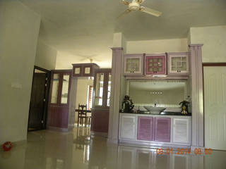 Our Interior Design Works, Aishwarya Developers Aishwarya Developers Asian style living room Stone Amber/Gold