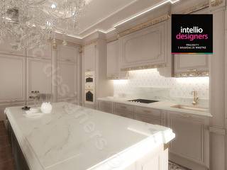 Projekt ultraluksusowego apartamentu w Krakowie, Intellio designers Intellio designers Klassische Küchen Beige