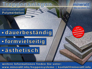 Treppensysteme, Mineralit - Mineralgusswerk Laage GmbH Mineralit - Mineralgusswerk Laage GmbH Murs & Sols modernes Granite