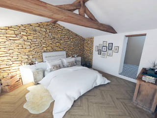 Aménagements pour chambres d'hôtes, La Fable La Fable Modern style bedroom Stone