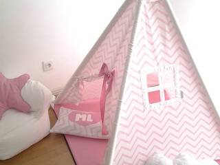 Tenda das brincadeiras homify Quartos de criança modernos Têxtil Ambar/dourado tipi,tenda,quarto de menina,quarto de bebé,Acessórios e Decoração