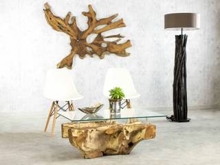 Rustikal und doch elegant! TEAK Couchtische von PICASSI, Picassi Picassi Moderne woonkamers Massief hout Bont