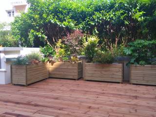 Terrasse à Paris, DCPAYSAGE DCPAYSAGE Balcones y terrazas de estilo clásico Madera Acabado en madera