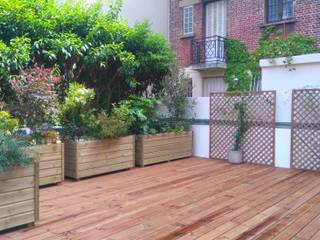 Terrasse à Paris, DCPAYSAGE DCPAYSAGE Varandas, marquises e terraços clássicas Madeira Acabamento em madeira