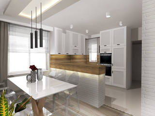 Ciekawy projekt w mieszanej stylistyce, All Design- Aleksandra Lepka All Design- Aleksandra Lepka Rustic style kitchen