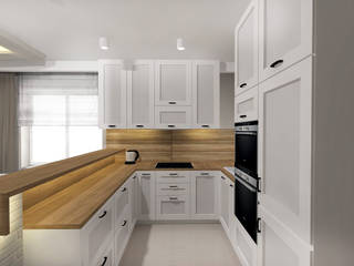 Ciekawy projekt w mieszanej stylistyce, All Design- Aleksandra Lepka All Design- Aleksandra Lepka Rustic style kitchen