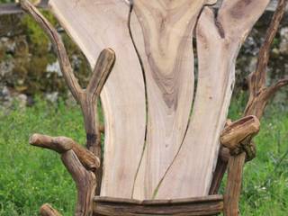 Fauteuil vieux châtaignier, O Création Bois O Création Bois Jardins ecléticos