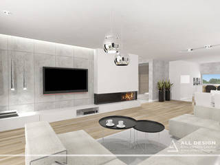 Nowoczesny i minimalistyczny projekt domu, All Design- Aleksandra Lepka All Design- Aleksandra Lepka Modern living room