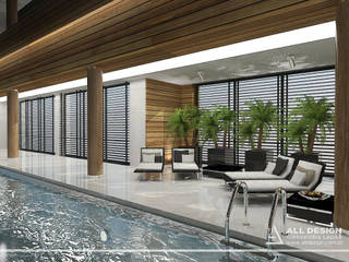Projekt wnętrz basenu, All Design- Aleksandra Lepka All Design- Aleksandra Lepka Hồ bơi phong cách hiện đại