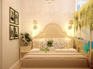 Дизайн гостевой спальни в Геленджике, Студия интерьерного дизайна happy.design Студия интерьерного дизайна happy.design Mediterranean style bedroom
