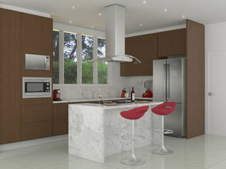 Cozinha Residencial I, Vanessa Morales Arquitetura Vanessa Morales Arquitetura Modern Kitchen Marble