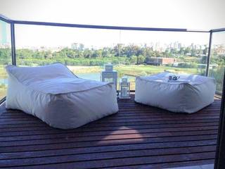 Lounge Textilpuff JardimMobiliário Têxtil Bege