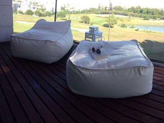 Lounge Textilpuff JardimMobiliário Têxtil Bege