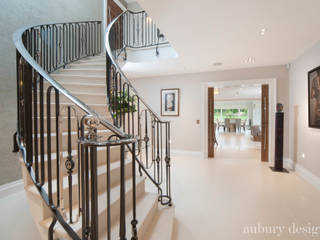 A Contemporary and Luxurious Home, Aubury Design Aubury Design Modern corridor, hallway & stairs