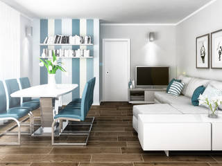 Restyling Ambienti, Architetto Luigia Pace Architetto Luigia Pace Modern Living Room Wood Blue