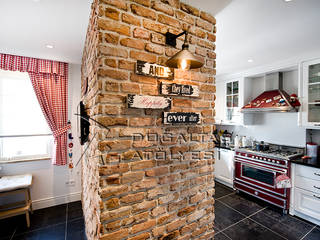 Tuğla Duvar Uygulama, Doğaltaş Atölyesi Doğaltaş Atölyesi Rustic style kitchen Bricks
