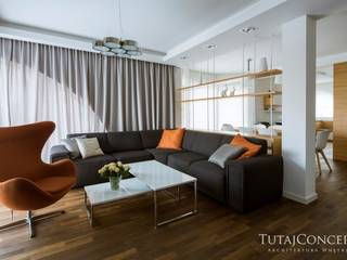 Realizacja - USTANÓW, TutajConcept TutajConcept ห้องนั่งเล่น