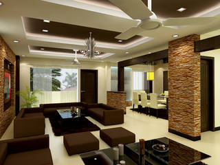 Noida Residence , The Brick Studio The Brick Studio Modern living room