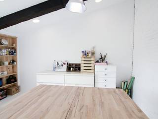 Taller nordico-industrial, ALQUIMIA DECO ALQUIMIA DECO Scandinavian style study/office Wood Wood effect