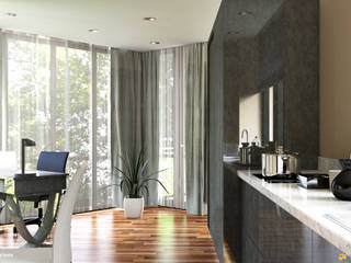 CHISWICK PARK – LONDON - ENGLAND, KRISZTINA HAROSI - ARCHITECTURAL RENDERING KRISZTINA HAROSI - ARCHITECTURAL RENDERING Modern kitchen