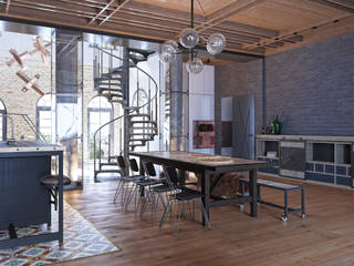 steep 5, MARTINarchitects MARTINarchitects Industrial style living room