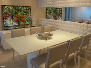Ju Nejaim Arquitetura Comedores de estilo moderno Blanco