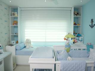 Habitación azul para bebe , Monica Saravia Monica Saravia Modern nursery/kids room