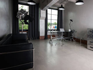 BIURO, DECOculture DECOculture Industrial style study/office Concrete