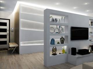 3к.кв. в ЖК Ямайка (118 кв.м.), ДизайнМастер ДизайнМастер Eclectic style living room Beige