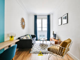 JUNGLE SCANDINAVE PARIS, CLAIRE CLERC DECORATION INTERIEURE CLAIRE CLERC DECORATION INTERIEURE Living room Wood Wood effect