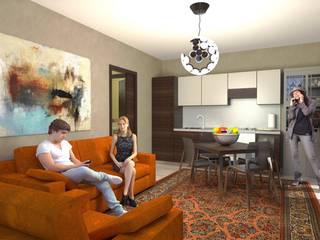 Mini appartamento da 50 mq - 50 sqm flatlet, Planet G Planet G Modern Oturma Odası