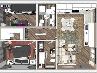 Mini appartamento da 60 mq - 60 sqm flatlet, Planet G Planet G Salones de estilo moderno