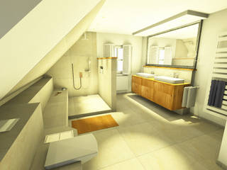 Planungsbilder, Design Manufaktur GmbH Design Manufaktur GmbH Modern Bathroom Gebäude,Möbel,Innenarchitektur,Holz,Haus,Arbeitsplatte,Bodenbelag,Boden,Kompfort,Leuchte