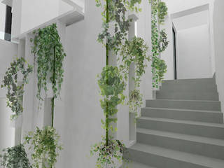 Aménagement intérieur villa neuve 240m² - Bassussarry - Projet en cours -, Yeme + Saunier Yeme + Saunier Minimalist corridor, hallway & stairs MDF White