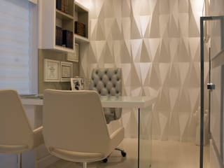 CONSULTÓRIO MÉDICO, GRAÇA BRENNER ARQUITETURA E DESIGN DE INTERIORES GRAÇA BRENNER ARQUITETURA E DESIGN DE INTERIORES Commercial spaces Concrete White