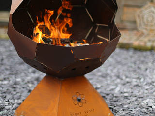 The Football Barbecue and Fire Pit, Digby Scott Designs Digby Scott Designs Jardins modernos Ferro/Aço