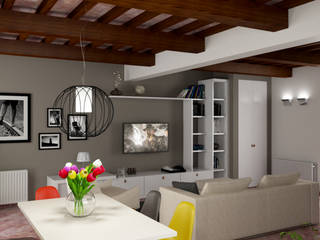 Soggiorno Casa C, design WOOD design WOOD ห้องนั่งเล่น