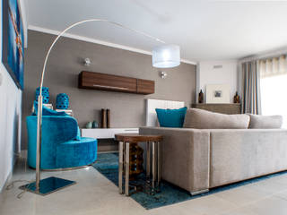 Moradia 20 Algarve, Atelier Ana Leonor Rocha Atelier Ana Leonor Rocha Living room Turquoise