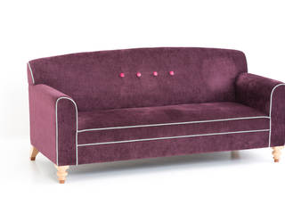 紫のオリジナルソファー, 有限会社デラ工房 有限会社デラ工房 ห้องนั่งเล่น ไม้ Wood effect