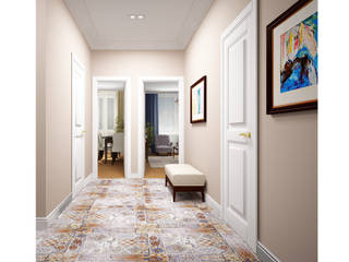 Классическая квартира для пары со стажем, Альбина Романова Альбина Романова Classic style corridor, hallway and stairs