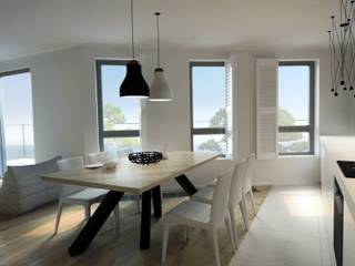 Apartament Gdynia, AFD Interiors AFD Interiors 餐廳