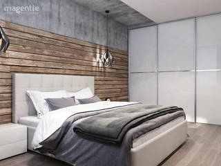 Moderna, MAGENTLE MAGENTLE Endüstriyel Yatak Odası Ahşap Ahşap rengi